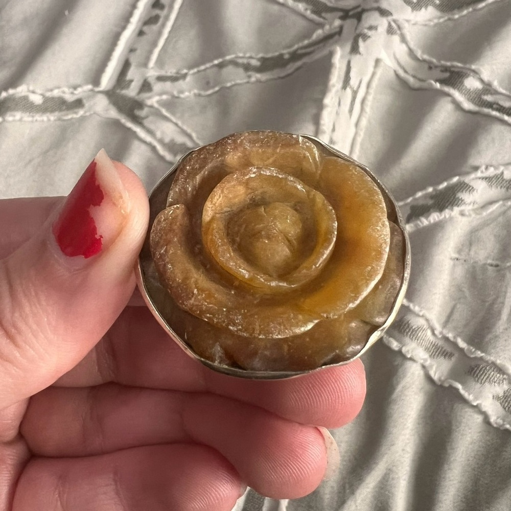 Sterling Silver Statement Jasper Flower Ring - image 2